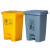 PLJ  塑料垃圾桶加厚带盖 翻盖分类垃圾桶 医疗垃圾桶   黄色加厚款 20L脚踏垃圾桶