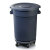 启麓JY-C026 工业大号垃圾桶平盖带轮圆形加厚塑料垃圾桶储物桶耐高温移动式收纳桶 120L