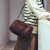 袋鼠（KANGAROO）新款头层牛皮植鞣皮文艺复古波士顿手提枕头包单肩斜挎包女包 咖啡色