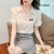 VivaSoli香港潮牌新款夏季薄款短袖雪纺衬衫女装宽松小个子上衣气质 白色7919 L