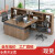 财务办公桌办公室桌椅组合简约现代职员员工工位电脑桌双人办公桌 1.4米7字型单人位（含侧柜+椅子 1.5米双人位+柜+椅子
