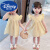 迪士尼（Disney）夏季中小女童碎花飞袖连衣裙夏季新款女宝宝田园风公主裙 黄色 100cm