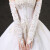 乔芈婚纱手套2024新款蕾丝加长薄款拍照新娘结婚礼服手套防晒旅拍手袖 白色010 双排珠加长