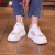 热风麦2024夏季网面透气百搭新款小白鞋女鞋厚底增高板鞋老爹鞋夏款网鞋 白色(升级版) 39