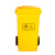 【中间脚踏240L】废弃口罩黄色医疗垃圾桶脚踏有盖医疗医院利器盒废物桶回收箱大号