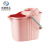 米奇特工 拖把桶 塑料加厚带轮墩布桶 挤水桶 简易手动地拖桶 粉红色