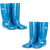 沸耐笙 FNS-04863 塑胶高筒圆头平跟防水雨鞋 网纱纯色通用PVC雨靴 蓝色 37 双