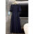 皮尔卡丹（pierre cardin）官方品牌高端御姐冷淡风气质蓝色长裙法式洋气简约别致感薄款连衣 藏青色 S(95斤以下拍)