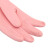 赫思迪格 胶皮清洁手套 乳胶橡胶耐用耐磨光里手套双色  浅粉S码5双 