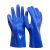 耐油耐酸碱工业劳保手套橡胶杀鱼加厚耐用防腐蚀化工耐磨胶皮防水 蓝色浸塑磨砂（5双） XL