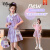 迪士尼（Disney）童装女童夏季套装2023新款时髦儿童装学院风短袖衬衫百褶裙两件套 粉色 130cm