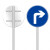 建议路口标识环形环岛交通安全标志牌限速低行驶50鸣笛前方单向左 B-05平面铝板 50x50cm