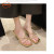 鞋柜（shoebox）达芙妮集团旗下法式细跟银色凉拖鞋仙女鞋子夏季外穿2024年新款凉 金色 34