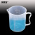 安赛瑞 塑料量杯（2个装）塑料刻度烧杯透明液体量杯 实验室大容量塑料烧杯带把手2000ml可定制 600024