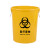 废物垃圾桶大号黄色诊所用生活垃圾废弃物损伤性圆形特大圆 黄色桶60K无盖