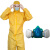 适用于防酸碱工作服轻型防化服防护服危险品运输化学实验室喷农药 黄色(增强型化学防护服)+防毒 L