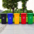 力豪（LIHAO） 方形塑料垃圾桶 户外楼道弹盖垃圾桶 120L蓝色 加厚款 带盖带轮(常规圆圈标识)