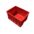 正方形周转箱四方零件盒加厚五金塑料胶框物流箱可配带标签卡片夹 400-130(外径：440*330*140mm) 红色(无盖)