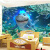 天尚喷画海洋贴纸立体海底世界儿童房背景墙贴壁画定制卧室主题房防水自粘 海豚泡泡 7 横款 小