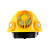 GIVROLDZ夏季智能风扇安全帽太阳能带风扇蓝牙LED灯收音机可充电工地防晒降温照明头盔 红色16000四风扇