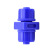 鸣固 全塑钢快拧直通接头蓝色锁母式POM点胶阀进料PU管硅胶管接头 BPS-L-08-03