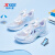 特步（XTEP）【蝶舞】女童鞋夏季新款网面透气运动鞋中大童凉鞋框子鞋跑步鞋子 微波蓝/新白色 35码