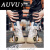 AUVU品牌运动球鞋2023年青少年男款儿童碳板篮球鞋防滑耐磨男鞋 白色旋转纽扣配ZOO全掌气垫 建议 34.5