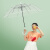 加大加厚透明雨伞男女网红小清新长柄自动学生直杆伞广告定制 加大防风款-红透