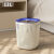 家用垃圾桶带压框新款卧室客厅厨房卫生间镂空纸篓创意2023新款 奶白色带压框