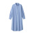 无印良品（MUJI）女式 水洗 平纹 衬衫领长袖连衣裙秋季女装裙子 BC2J7C4S 藏青色条纹 S(155/80A)
