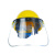 透明切割防护面罩工业打磨安全帽电焊防护罩抗冲击防飞溅隔热面具 透明PC面屏＋白色安全帽