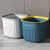 北欧撞色方形垃圾桶大容量无盖带压圈卧室卫生间厨房纸篓 北欧灰18L -【送18L再送垃圾袋