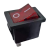 欧普照明 开关按钮 MR6 4脚两档带红灯 翘板船型电源开关按钮 黑红 10个/包