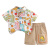 迪士尼（Disney）婴儿衣服夏季男童洋气印花衬衫短袖韩版套装一岁男宝宝. 白色-拼色字母熊 70cm1岁内[80码
