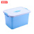 盛富永 工业收纳箱 储物箱杂物整理箱 塑料防尘收纳盒 北欧蓝超大号120L：66*47*37cm带轮