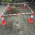 捷诺立（JNL）固定伸缩橡胶路锥连接杆 PVC路锥警示连杆红白反光杆子交通设施-DD 2米固定红白连接杆 