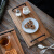 CH日式咖啡厅家用早餐面包点心寿司相思木托盘茶盘长形双耳带把 相思木托盘-黑色圆把手小号