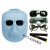 电焊面罩焊工眼镜防护头戴式氩弧焊烧焊护脸防烤面具焊帽。 pp透气面罩+3色眼镜(+绑带)