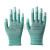 定制PU浸塑胶涂指 尼龙手套劳保工作耐磨防滑 白色打包薄款手套 绿色涂指手套(12双) S