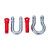 筑华工品 美式弓形起重直型卸扣 U型吊环 D型马蹄卡扣 1-1/2（17T）D型