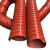 高温风管红色矽胶00度0硫化热风管高温软管耐高温钢丝管通风管 内径0mm/4U