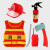 儿童消防安全帽 儿童消防玩具帽消防员头盔幼儿园安全教育角色过家家表演出道具 红色套装14