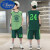 迪士尼男童夏季篮球服背心套装2024新款中大童两件套小学生运动套篮球衣 8875绿色 150