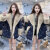 LZJV2023冬季新款韩版时尚大毛领天使之翼白鸭绒服女士外套中长款 黑色 L(90-105斤)