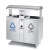 304不锈钢三四分类垃圾桶 室内可回收纳筒户外果皮箱物业环保双筒 201不锈钢85*36.2*97cm