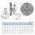 汉河 摇头扇 壁挂式风扇工业排风扇 单位：台 定制 FB-750/380V 壁式