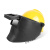 瑞恒柏高空作业电焊面罩氩弧焊变光头戴式插配安全帽面屏电焊帽焊工专用 黄安全帽+变光插槽式