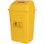定制摇盖垃圾桶医院黄色垃圾箱带盖废物收纳桶诊所垃圾筒加厚 60升摇盖桶 黄色