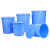 海斯迪克 塑料大水桶 圆形收纳桶 酒店厨房储水桶工业环卫垃圾桶 蓝色带盖280L HKWY-24