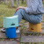 好尔折叠凳子家用便携户外旅行马扎收纳凳手提迷你纸片小板凳蓝色
